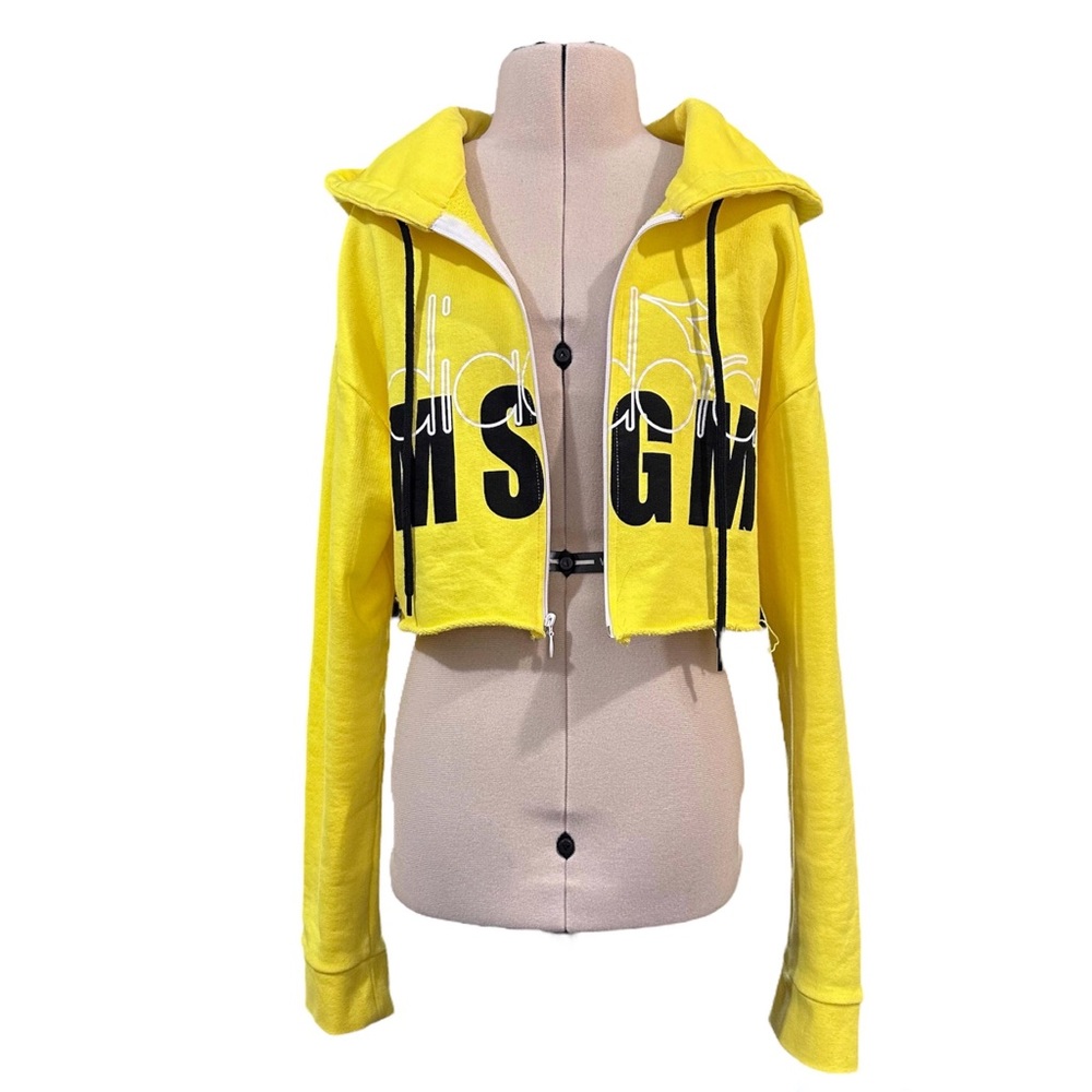 MSGM cropped zip hooded sweatshirt